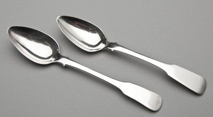 Rare Cape Silver Teaspoons (2 available) - Thomas Lock Townsend, Masonic Hallmark