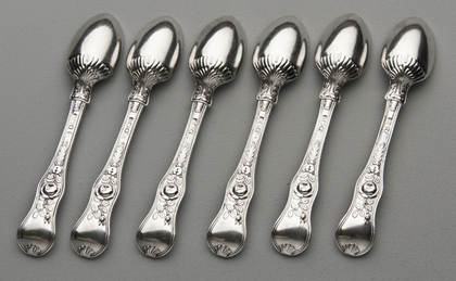 Victorian Silver Rose Pattern Teaspoons (Set of 6)