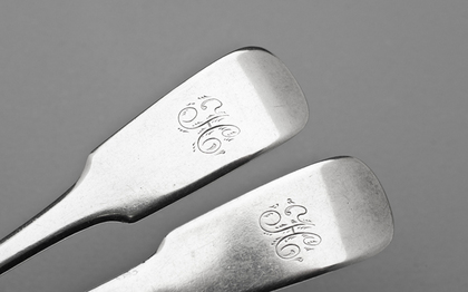 Canadian Silver Tablespoons (Pair) - John Munro, Saint John, New Brunswick