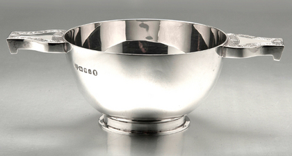 Traditional Sterling Silver Quaich or Marriage Cup - Goldsmiths & Silversmiths Company