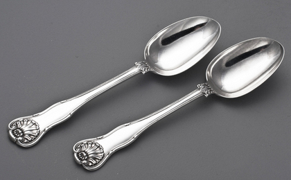 Kings Fiddle Husk Silver Tablespoons (Pair)