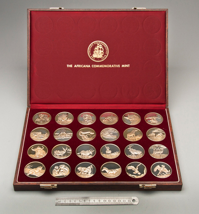 Wildlife Society 50th Anniversary Silver Gilt Medallion Set (24 medallions in original box)