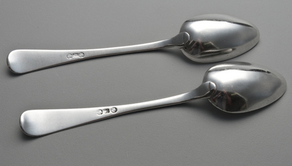 Cape Silver Tablespoons (Pair 1) - Cape Regiment, Bugle, Johannes Combrink