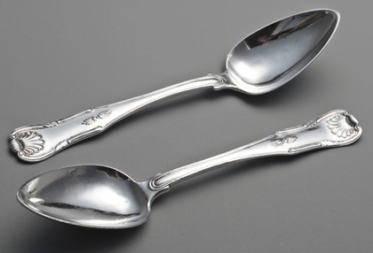 Baltimore Coin Silver Tablespoons (Pair) - Samuel Kirk, Baltimore Assay Marks