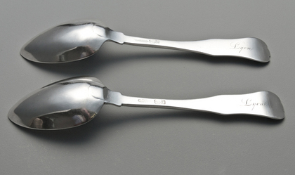 Baltimore Coin Silver Tablespoons (Pair) - Samuel Kirk, Baltimore Assay Marks