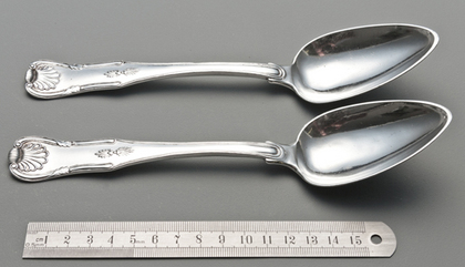 Baltimore Coin Silver Tablespoons (Pair) - Samuel Kirk, Baltimore Assay Marks