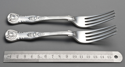 Cape Silver Kings Pattern Dessert Forks (Pair) - Waldek