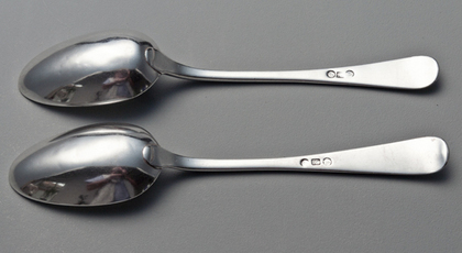 Cape Silver Tablespoons (Pair 2) - Cape Regiment, Bugle, Johannes Combrink