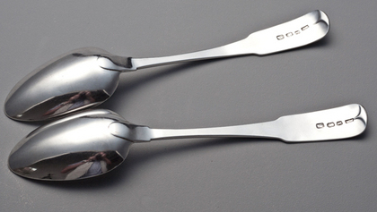 Irish Georgian Silver Serving Spoons (Pair) - William Ward, Dublin