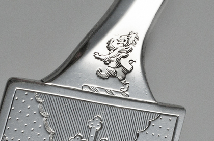 Victorian Silver Armorial Butter Spade