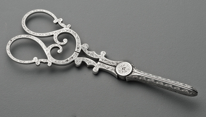 Victorian Silver Grape Scissors - Aston & Son