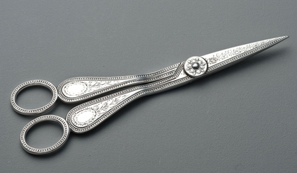 Victorian Silver Grape Scissors - Charles Boyton