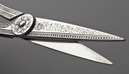 Victorian Silver Grape Scissors - Charles Boyton