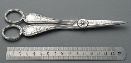 Victorian Silver Grape Scissors - Charles Boyton