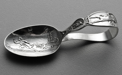 Antique Silver Christening Spoon - Captain Hook, Peter Pan