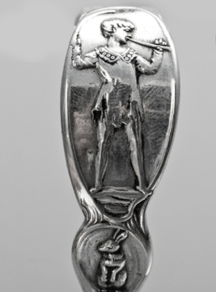 Antique Silver Christening Spoon - Captain Hook, Peter Pan