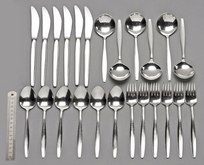 Georg Jensen Sterling Silver Cypress Pattern Flatware Set (24 pieces)