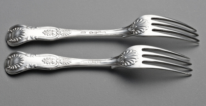 Cape Silver Kings Pattern Dessert Forks (Two) - Twentyman & Waldek