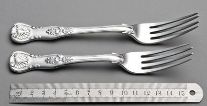 Cape Silver Kings Pattern Dessert Forks (Two) - Twentyman & Waldek