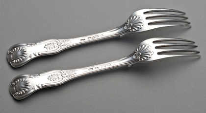 Cape Silver Kings Pattern Dessert Forks (Pair) - Twentyman