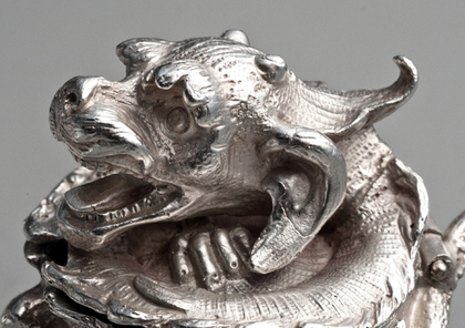 Sterling Silver Dragon Mustard Pots (Pair) - C.J. Vander, James Barclay Hennell