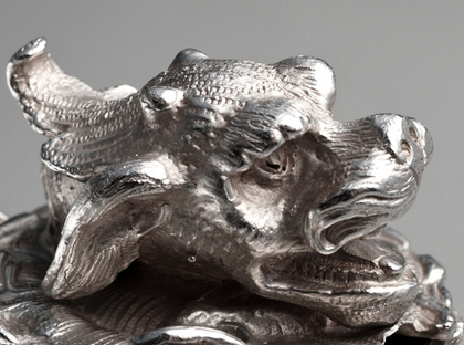 Sterling Silver Dragon Mustard Pots (Pair) - C.J. Vander, James Barclay Hennell