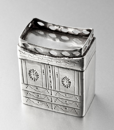 Dutch Silver Lodereindoosje / Vinaigrette - Schoonhoven, Johannes Smits