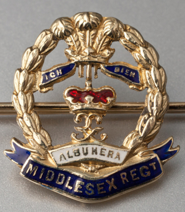 Middlesex Regiment Gold Sweetheart Brooch