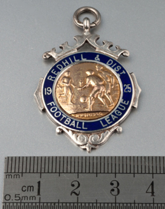 Redhill & District Football League 1925 Gold and Silver Fob Medallion