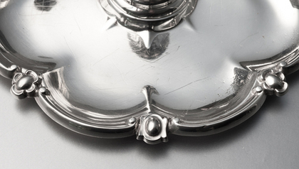 Georgian Silver Chamberstick - Fletcher Family Crest