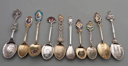 Ten Sterling Silver and Enamel Souvenir Spoons -Royal Coronations and Canadian