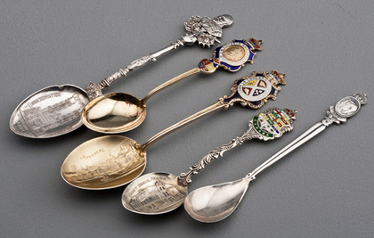 Ten Sterling Silver and Enamel Souvenir Spoons -Royal Coronations and Canadian