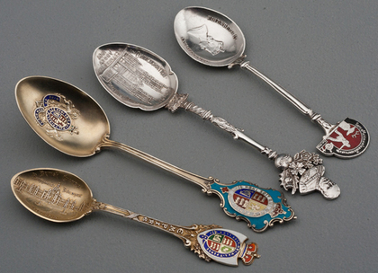 Ten Sterling Silver and Enamel Souvenir Spoons -Royal Coronations and Canadian