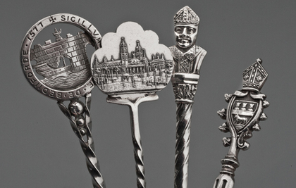 Ten Sterling Silver Souvenir Spoons - British Cities