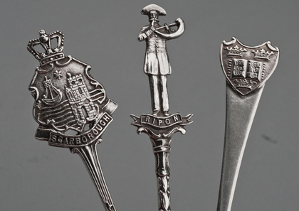 Ten Sterling Silver Souvenir Spoons - British Cities