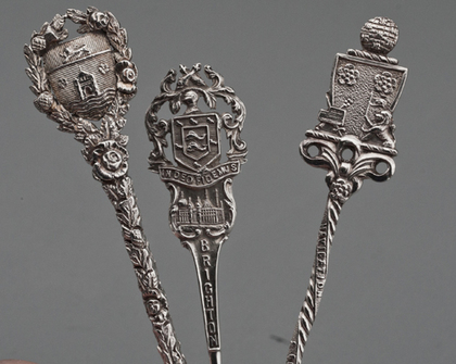 Ten Sterling Silver Souvenir Spoons - British Cities