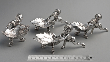 Victorian Silver Cherub or Amorini Salt Cellars (Set of 4) - William Stocker