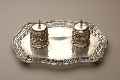 Victorian Antique Silver Inkstand