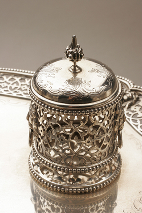 Victorian Antique Silver Inkstand