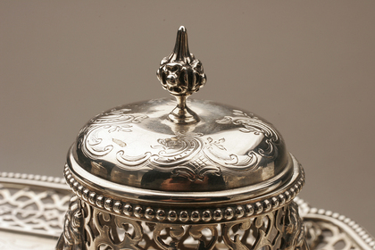 Victorian Antique Silver Inkstand