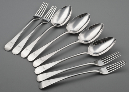 Cape Silver Tablespoon and Tablefork Set (8, 4 of each) - Johannes Combrink