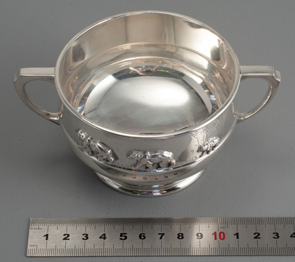 Sterling Silver Christening Bowl or Porringer - Mappin & Webb, Nursery Rhyme