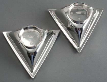 Traprain Treasure Sterling Silver Triangular Bowls (Pair) - Authorised Reproductions, Brook & Son - Large Size