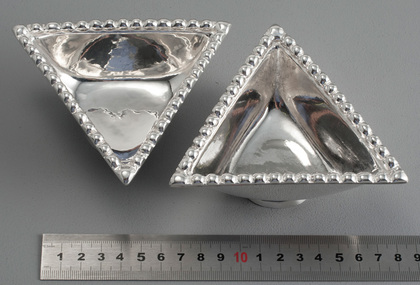 Traprain Treasure Sterling Silver Triangular Bowls (Pair) - Authorised Reproductions, Brook & Son - Large Size