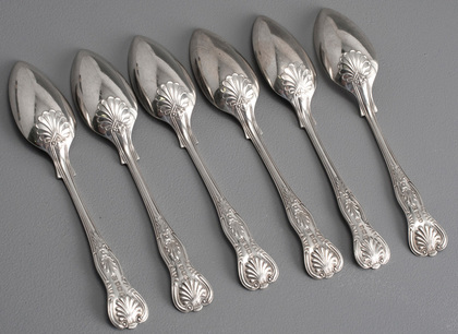 Sterling Silver Kings Pattern Grapefruit Spoons - Cooper Brothers, Sheffield, Bracher & Sydenham, Reading