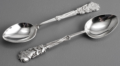 Antique Silver Golf Prize Teaspoons (Set of 12) 