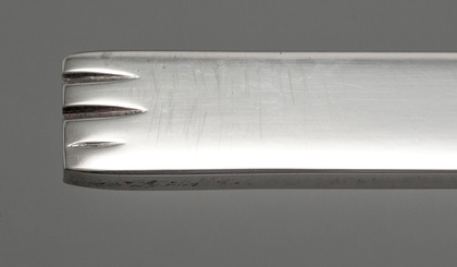 Silver 2 Pronged Notched Puritan Fork - Replica of Manners Fork, 1632