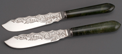 Antique Silver Tea or Butter Knives (Pair) - Drummond, Oban