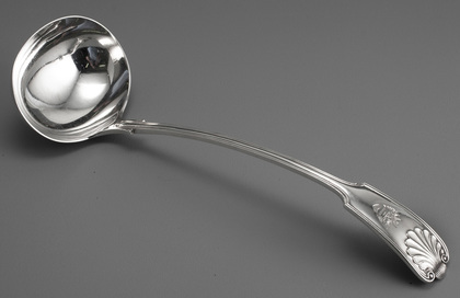 Marais Family Sterling Silver Soup Ladle - Marais Family Crest