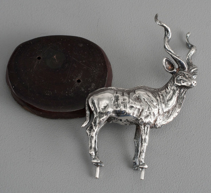 Solid Silver Kudu Antelope on Wooden Base - Silver Creations, Zimbabwe